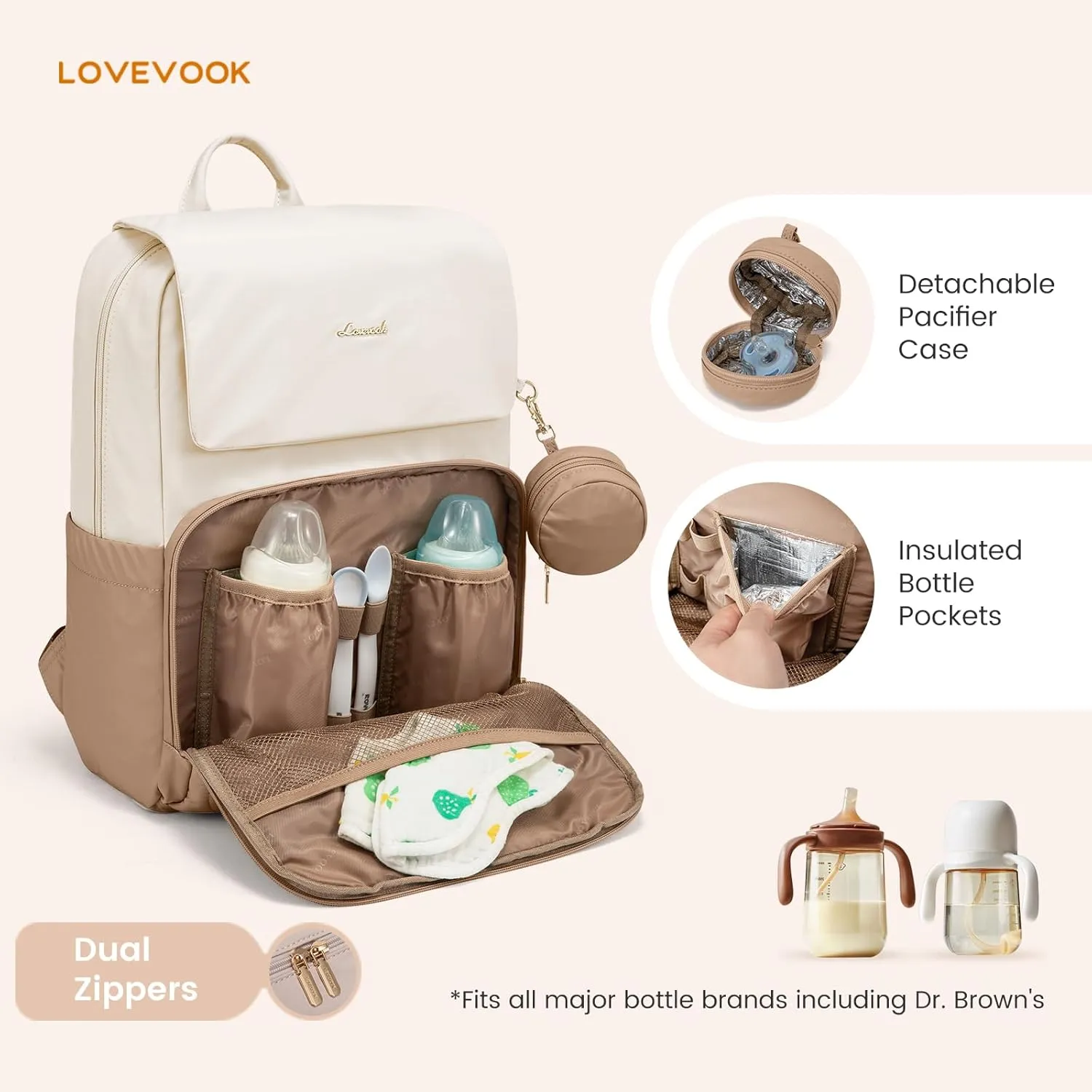 LOVEVOOK Diaper Bag Backpack, Baby Travel Bags for Boys & Girl, Toddler Diaper Bag with Changing Station & Pacifier Case, Pañaleras Para Bebe Niña & Niño - Newborn Essentials Must Haves Mom