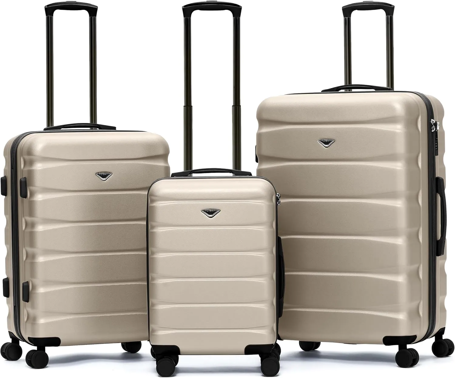 Luggage Sets TSA Lock Silent Double Spinner Wheels Durable Hardside Lightweight Suitcase With 22x14x9 Carry-On Case Maximum Carry On Bag Size For American & United Approved Airlines