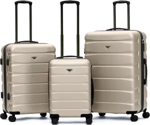 Luggage Sets TSA Lock Silent Double Spinner Wheels Durable Hardside Lightweight Suitcase With 22x14x9 Carry-On Case Maximum Carry On Bag Size For American & United Approved Airlines