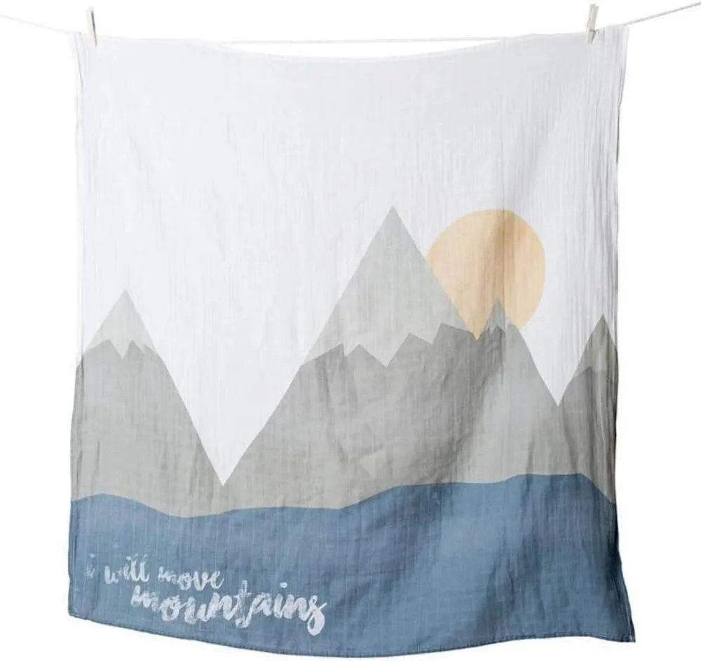 lulujo Baby’s First Year Milestone Blanket and Card Set | 40in x 40in (I Will Move Mountains)