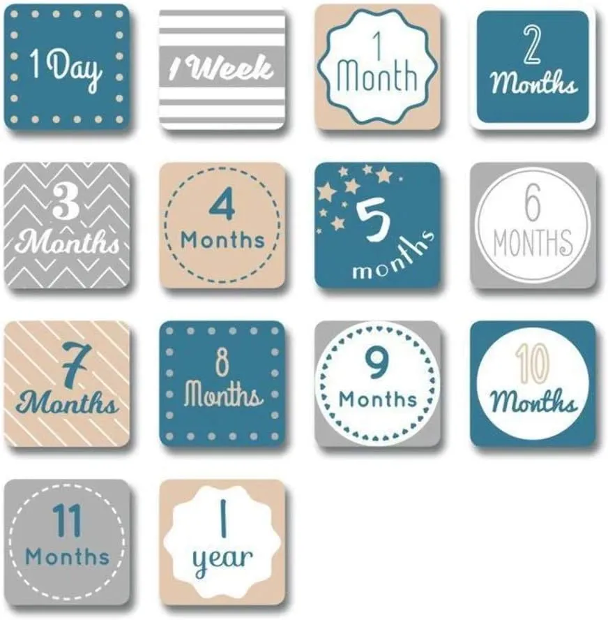 lulujo Baby’s First Year Milestone Blanket and Card Set | 40in x 40in (I Will Move Mountains)