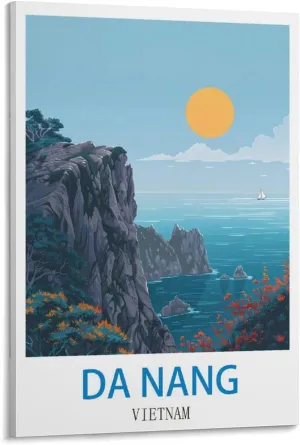 LUOKINU Da Nang Vietnam Vintage Travel Posters 08x12inch(20x30cm) Decorative Painting Canvas Wall Posters And Art Picture Print Modern Family Bedroom Decor Posters