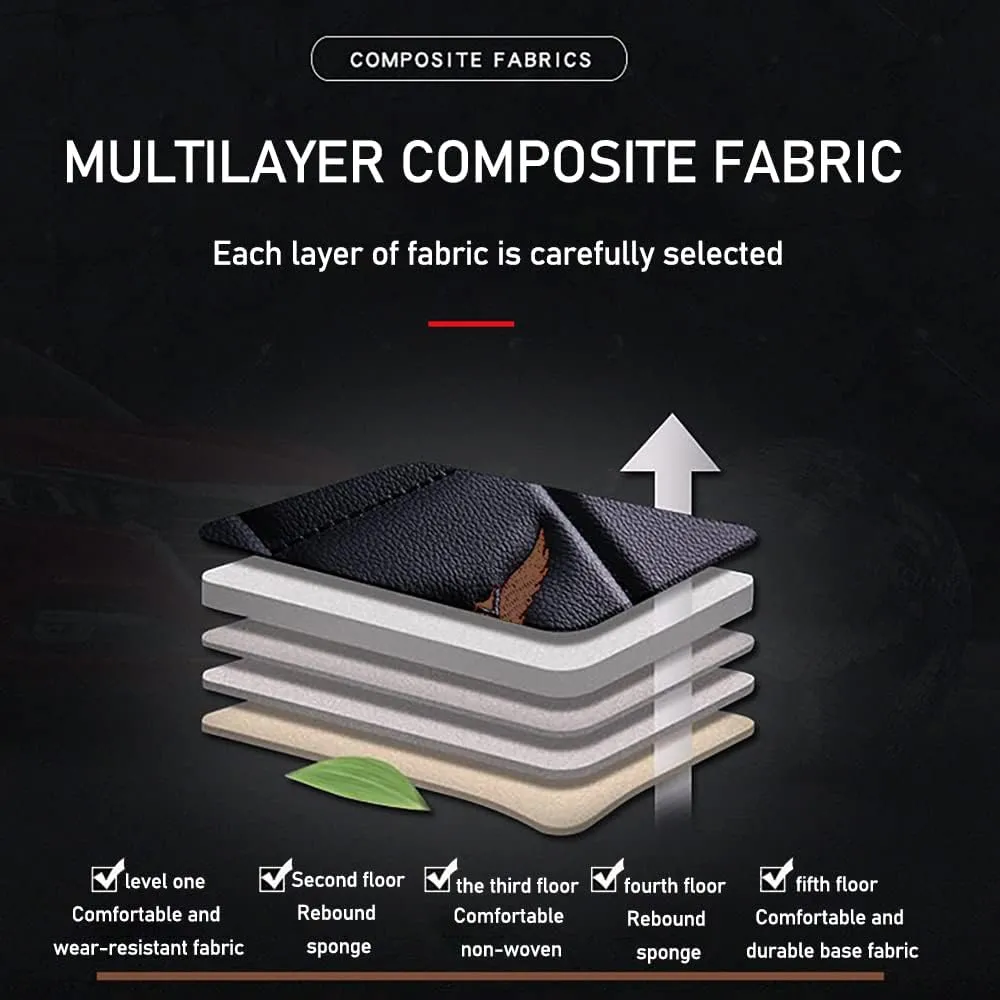 Luxury 2 Seats Car Seat Covers Protectors for Jaguar F-PACE 2017-2025, Back Storage Bag Design & Headrest Pillow & Lumbar Support Black & Coffee Line