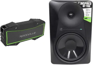 Mackie MR824 8 85 Watt Powered Active Studio Monitor Class A/B Bi-Amped Speaker Bundle with Rockville RHB70 Home Theater Compact Powered Speaker System w Bluetooth/USB/FM