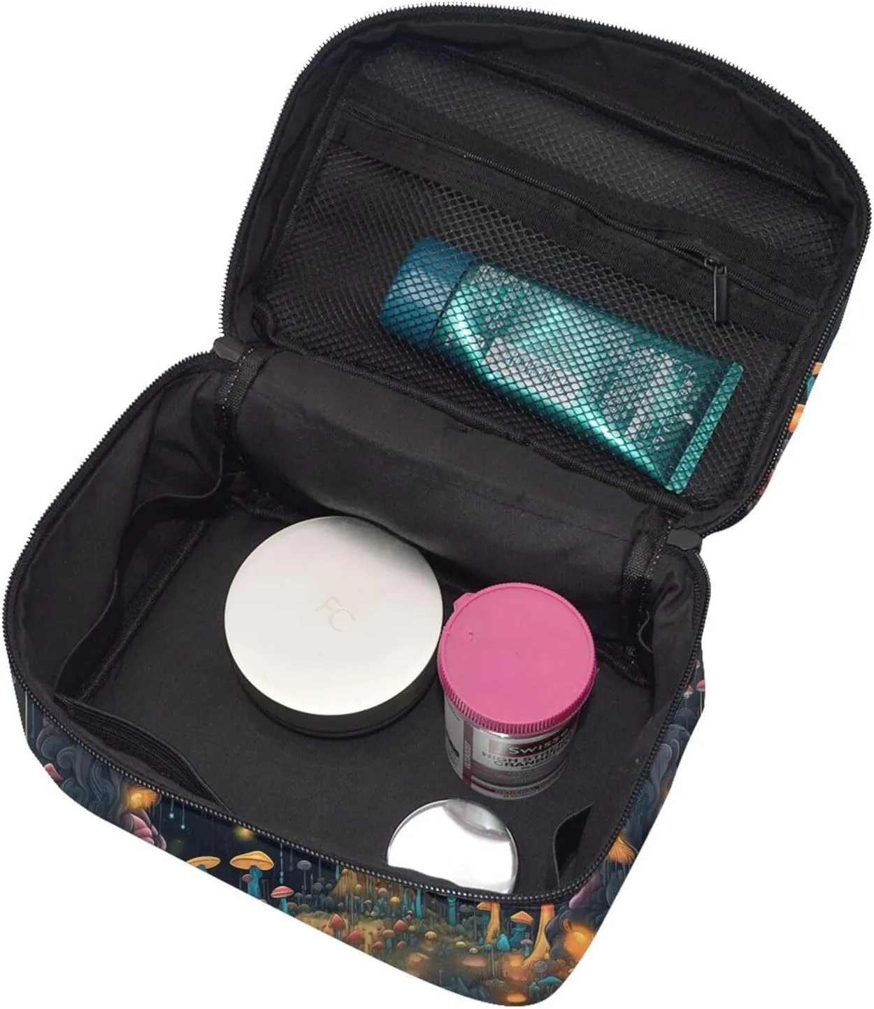 Magic Mushroom Plant Makeup Bag for Women Travel Cosmetic Bag Large Makeup Case Portable Toiletry Skincare Organizer Bag