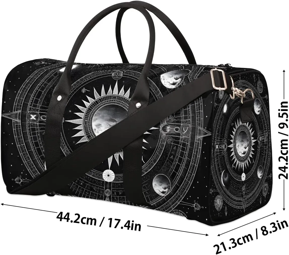 Magic Theme Travel Duffel Bag for Women Men Waterproof Foldable Overnight Weekender Bag Large Capacity Sports Gym Bag