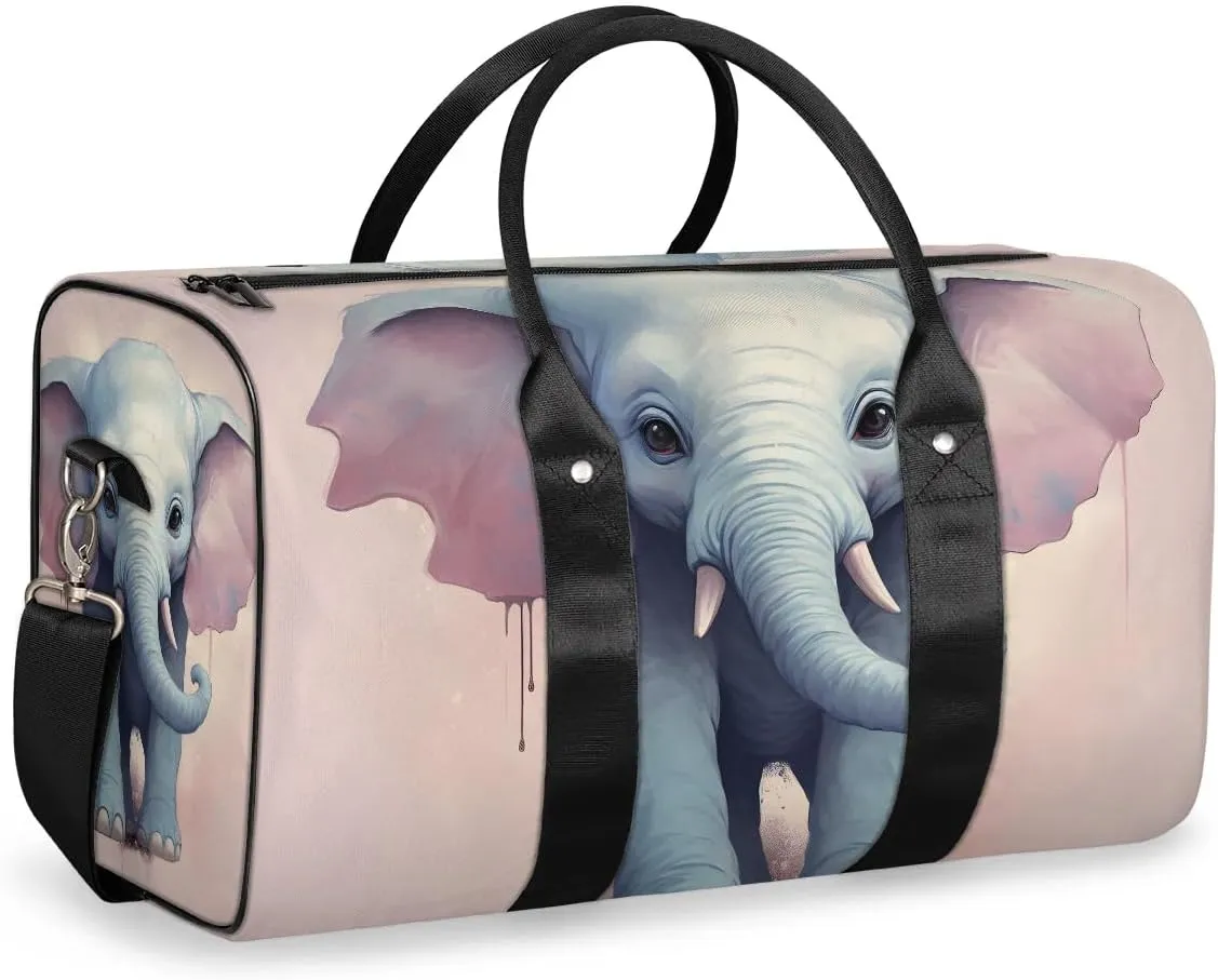 Magical Elephant Travel Duffel Bag for Women Men Waterproof Foldable Overnight Weekender Bag Large Capacity Sports Gym Bag