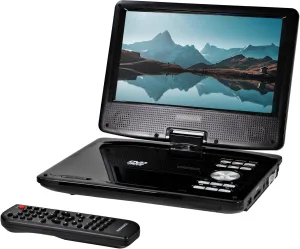 Magnavox 9 Inch TFT Swivel Screen Portable DVD/CD Player With USB/SD card slot, Remote And Car Adapter Rechargeable Battery