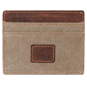 Mala Leather Khaki Cactus Card Holder