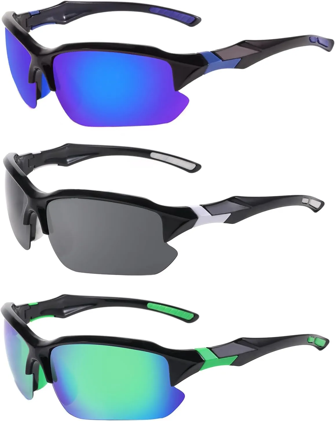 MALIDAK Polarized Sunglasses Men, Cycling Sun Glasses for Men Womens Youth, UV400 Protection Sports Sunglasses for Baseball