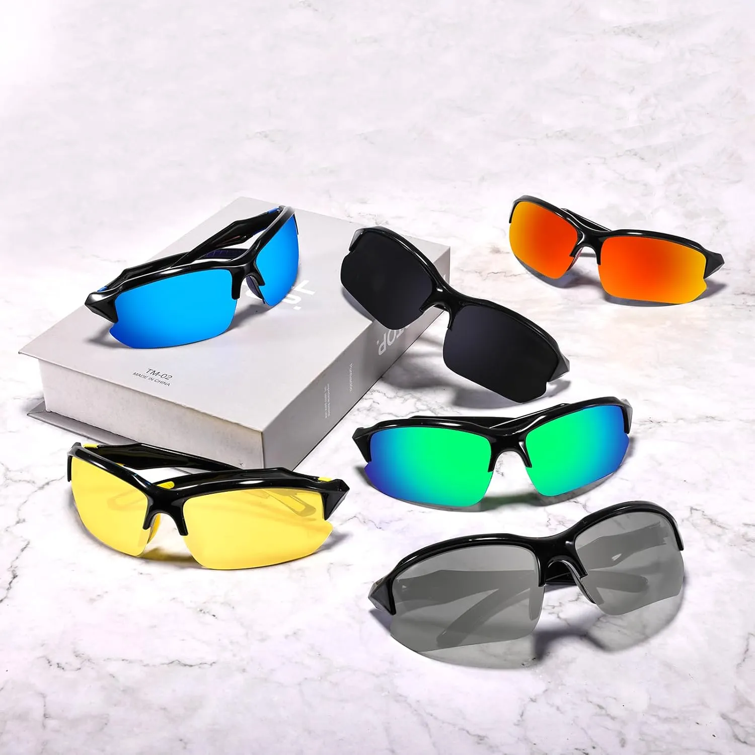 MALIDAK Polarized Sunglasses Men, Cycling Sun Glasses for Men Womens Youth, UV400 Protection Sports Sunglasses for Baseball