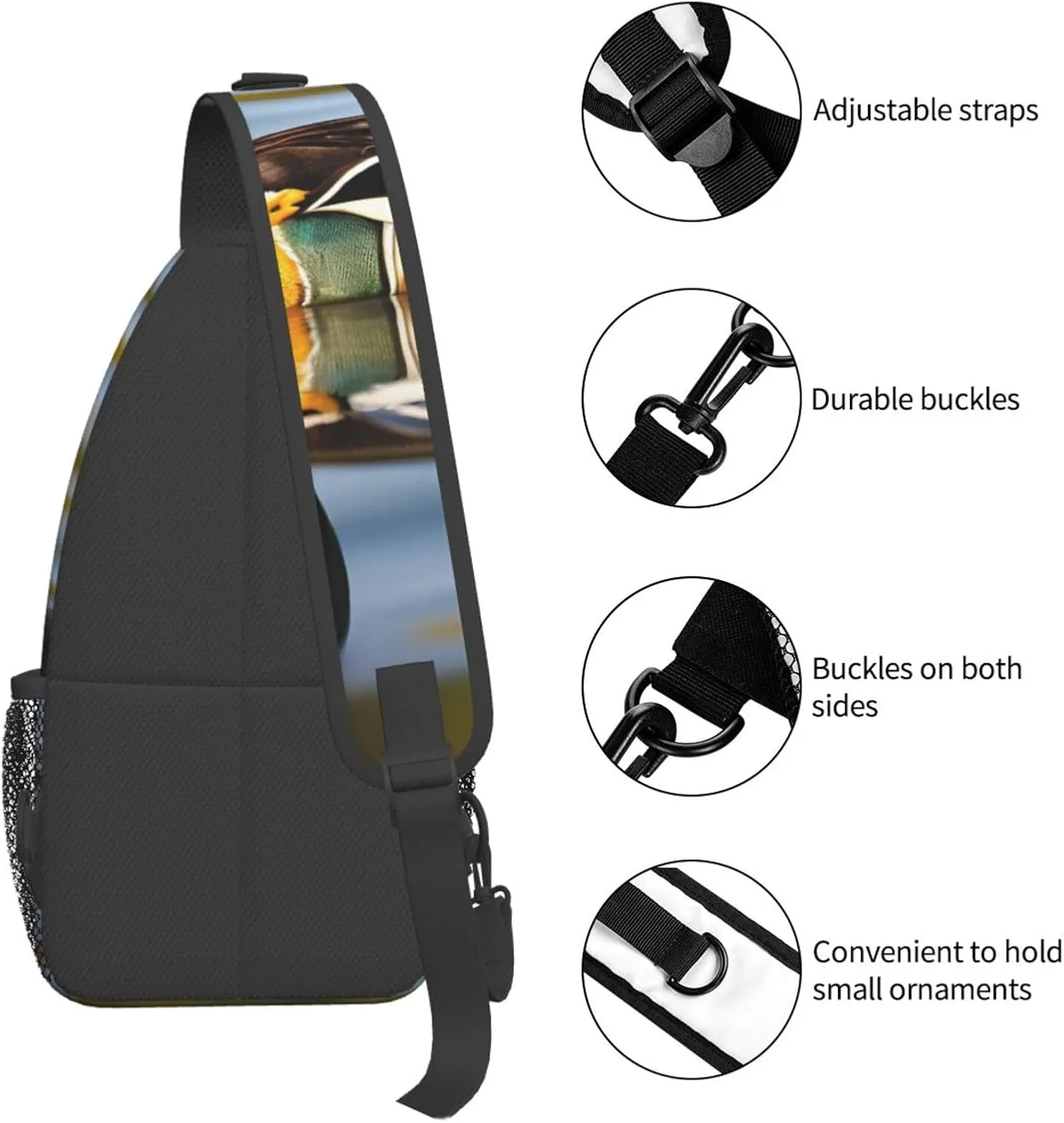 Mallard Duck High Storage Capacity Chest Bag Diagonally Sling Backpack Crossbody Shoulder Bag For Men Women
