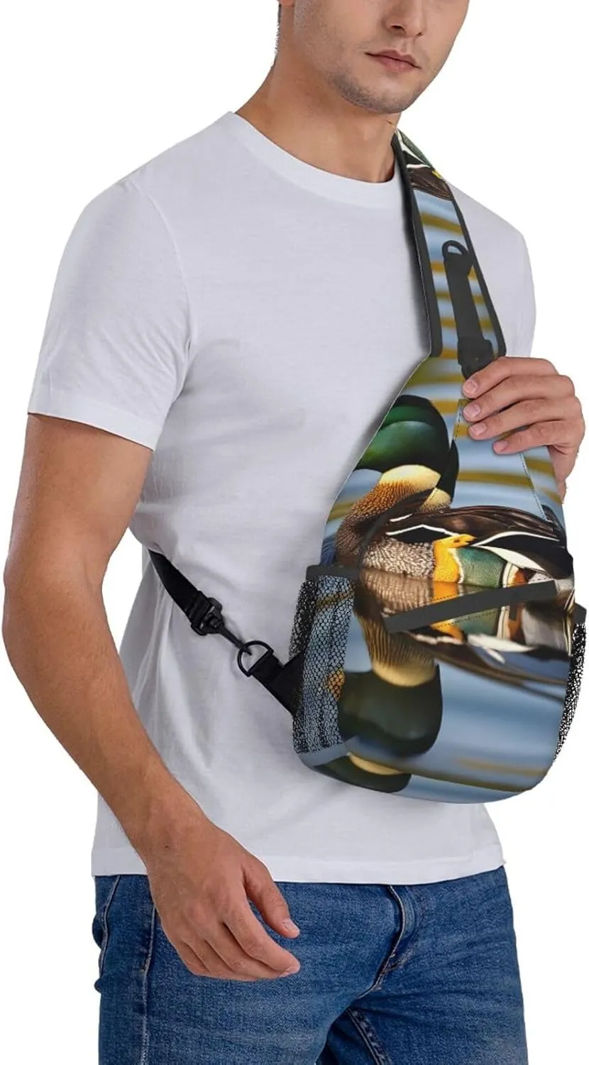 Mallard Duck High Storage Capacity Chest Bag Diagonally Sling Backpack Crossbody Shoulder Bag For Men Women