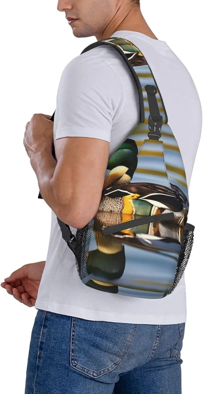 Mallard Duck High Storage Capacity Chest Bag Diagonally Sling Backpack Crossbody Shoulder Bag For Men Women