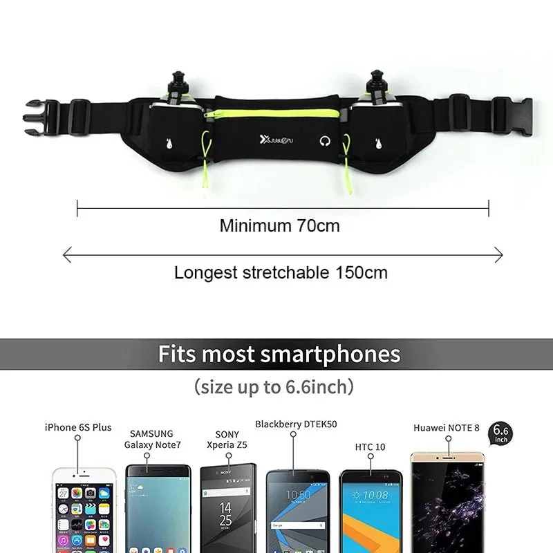 Marathon Trail Running Waist Pack – Dual Pocket Sports Fanny Pack for Phone & Water Bottle
