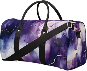 Marble Art Abstraction Travel Duffel Bag for Women Men Waterproof Foldable Overnight Weekender Bag Large Capacity Sports Gym Bag