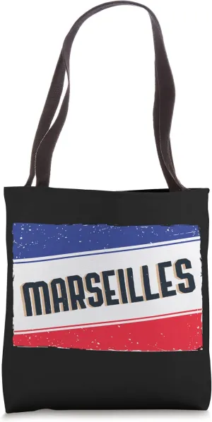 Marseilles French-Republic France Flag & Heart Tote Bag