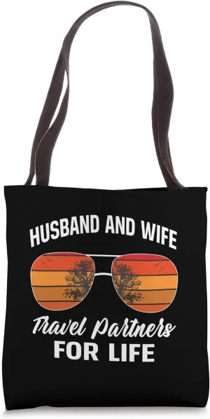Matching Husband And Wife Travel Partners For Life Tote Bag