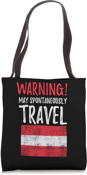 May Spontaneously Travel Austria Austrian Flag Tote Bag