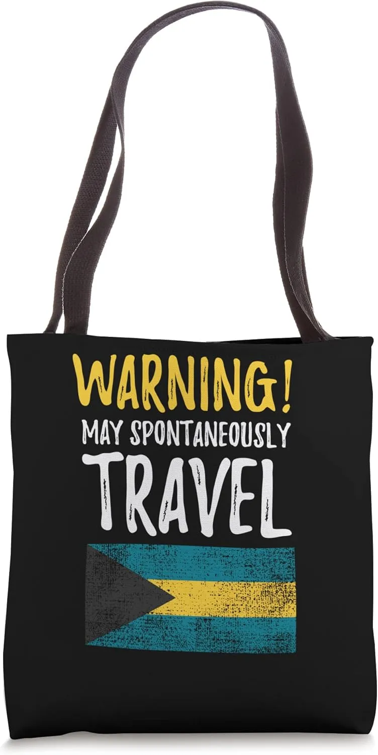 May Spontaneously Travel Bahamas Bahamian Flag Tote Bag