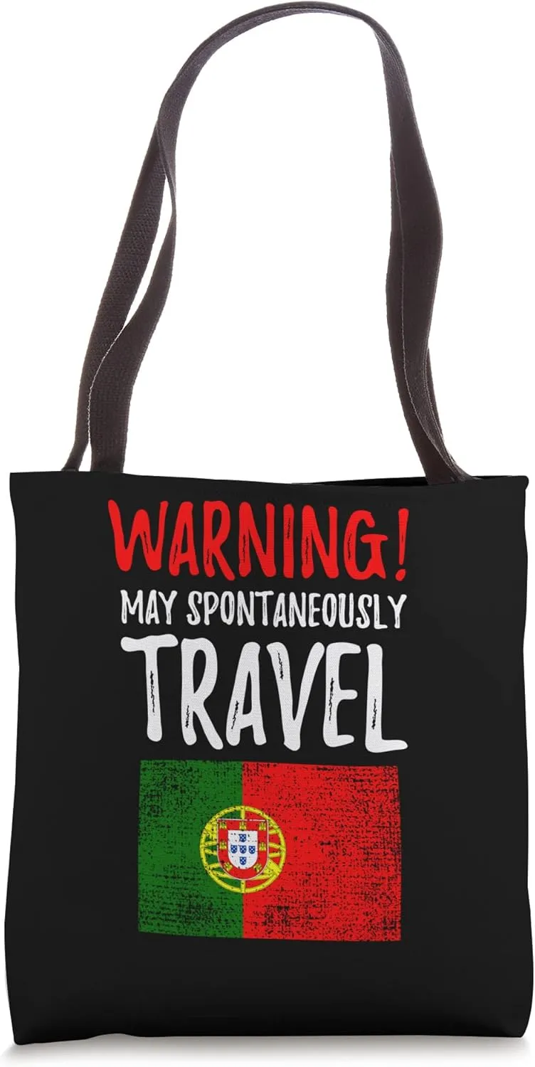May Spontaneously Travel Portugal Portuguese Flag Tote Bag