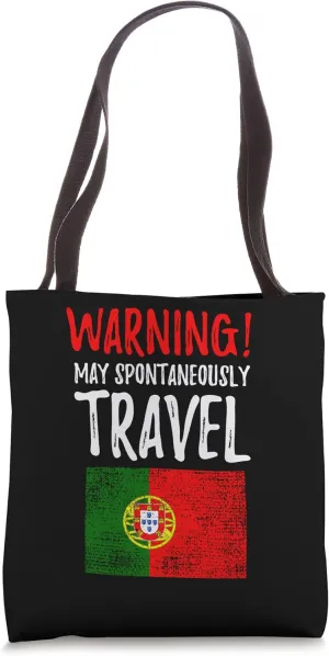 May Spontaneously Travel Portugal Portuguese Flag Tote Bag