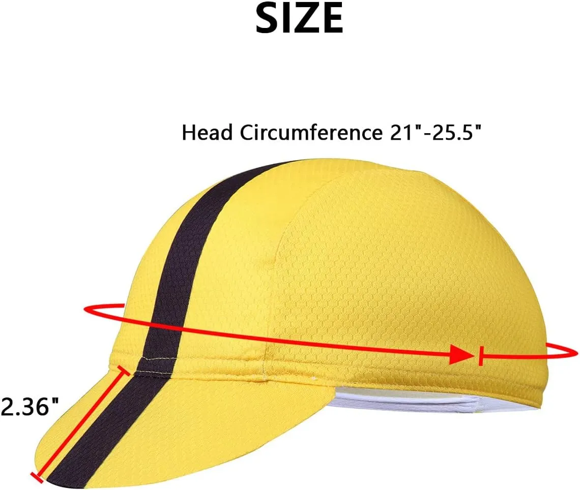 Meicynhoger 2-Pack Breathable Bike Cap Under Helmet for Men & Women, Polyester MTB Cycling Caps with Sun Visor