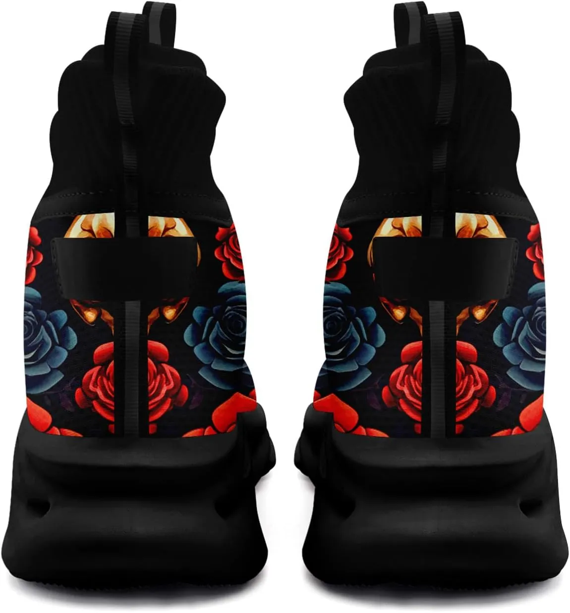 Men's Athletic High Top Walking Shoes Non Slip Skull Lightweight Fashion Sneakers for Women Hip Hop Cushion Running Shoes