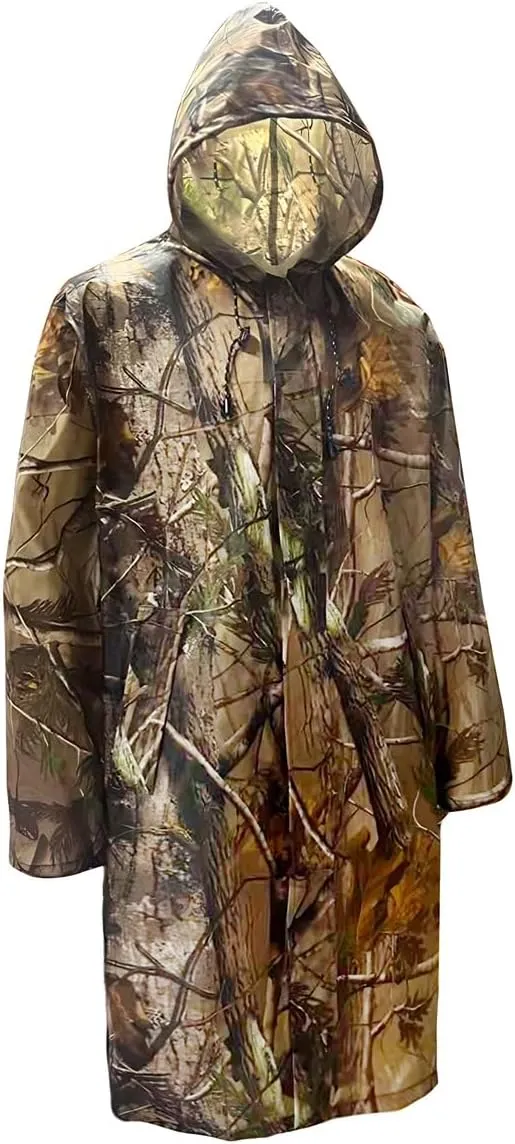 Men's Camo Rain Jacket Waterproof Lightweight Windbreaker for Hunting Hiking Outdoor