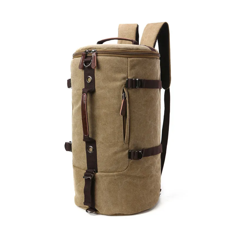 Men's Canvas Round Large Capacity Portable Bags