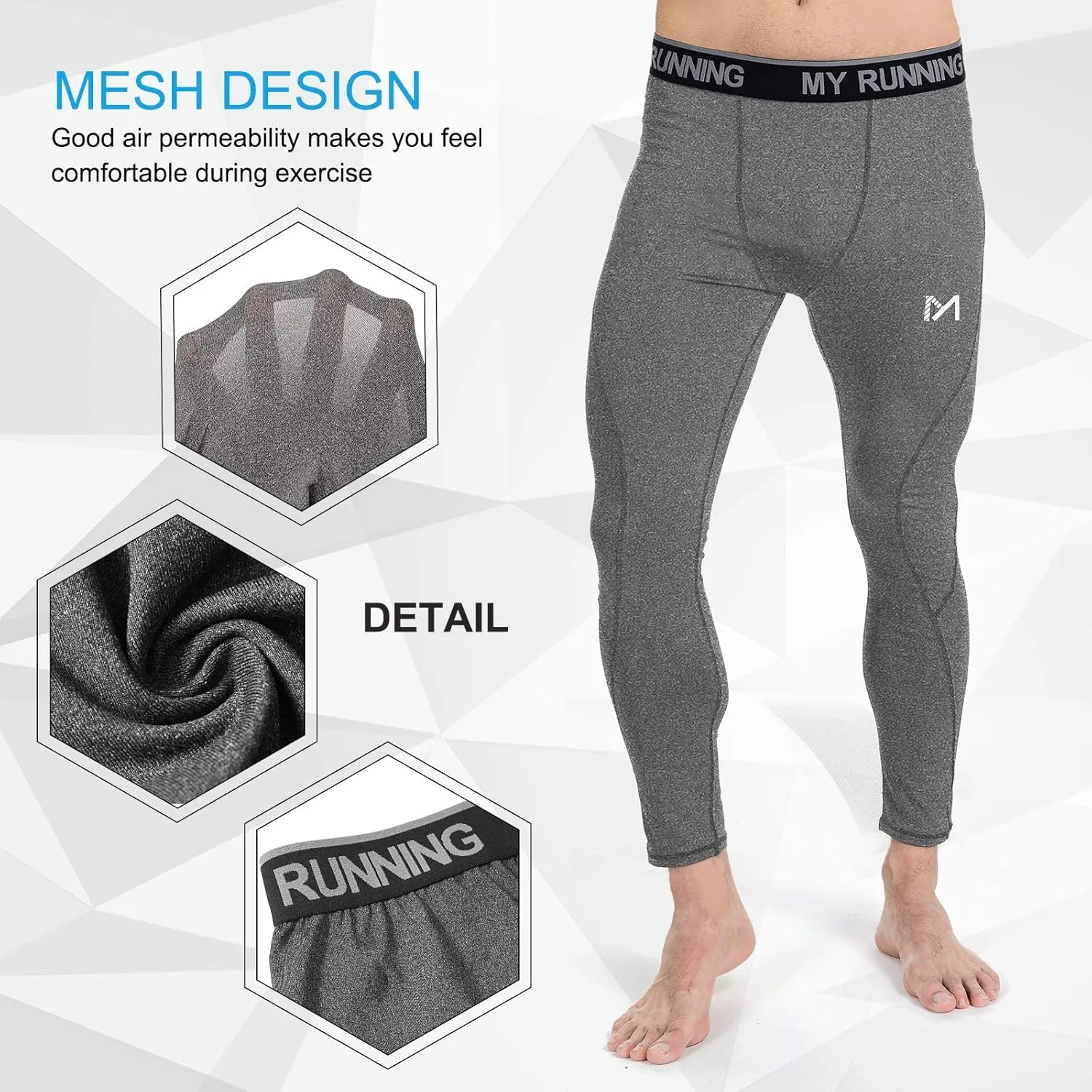 Men's Cool Dry Sports Workout Running Tights Leggings