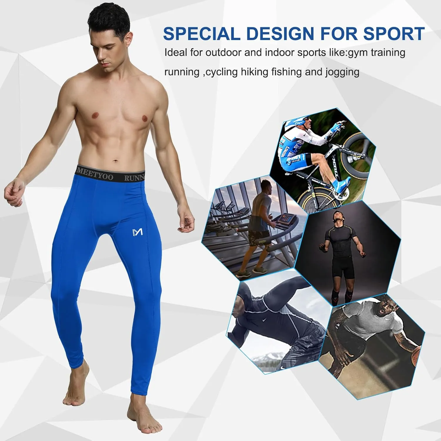 Men's Cool Dry Sports Workout Running Tights Leggings