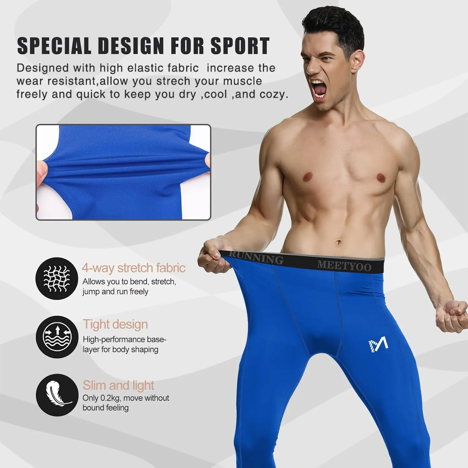 Men's Cool Dry Sports Workout Running Tights Leggings