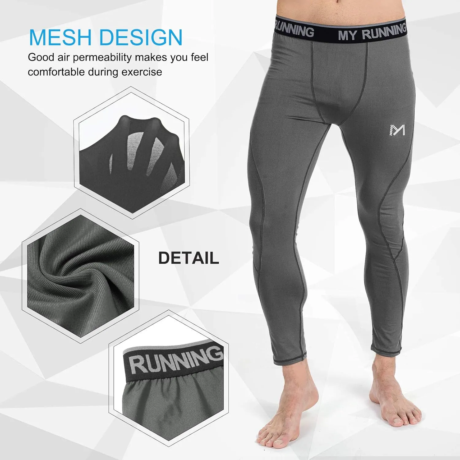 Men's Cool Dry Sports Workout Running Tights Leggings