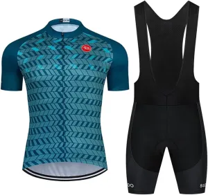 Men's Cycling Jersey Set Road Bike Shirts Short Sleeve Breathable Cycling Clothing Bib Shorts with 20D Gel Padded