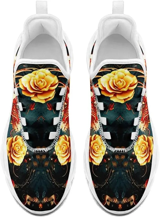 Mens Dragon Running Shoes Breathable Cushion Non Slip Outdoor Sports Walking Sneaker Tennis Jogging Training Tennis Shoes