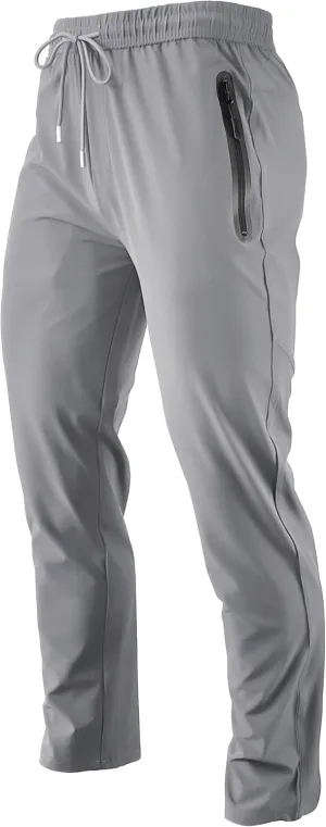 Men's Lightweight Quick Dry Hiking Running Pants Outdoor Sports Breathable Zipper Pockets Athletic Work Pants