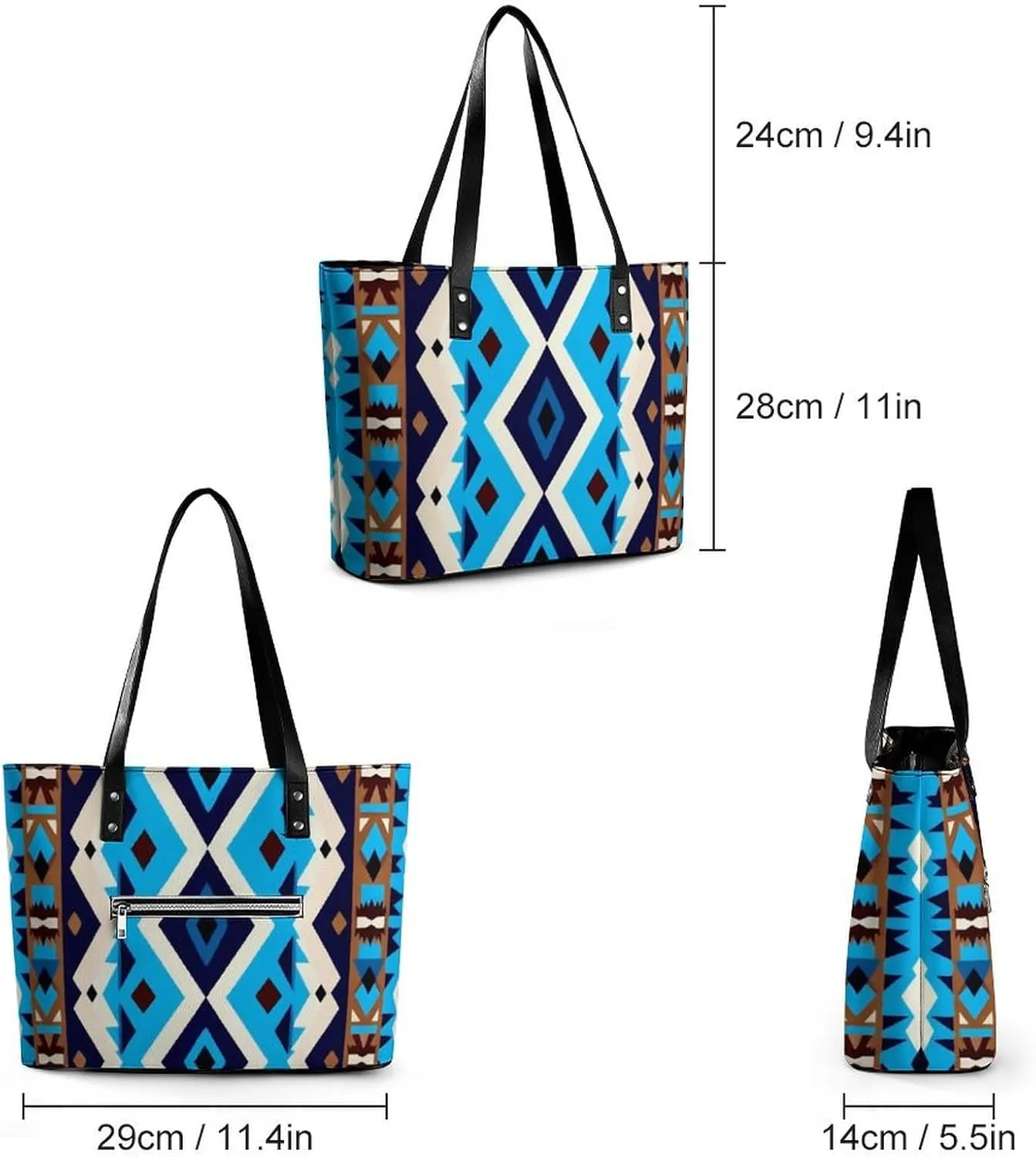 Men's Portable Tote Bag Trendy Modern Leather Handbag For Work Weekend