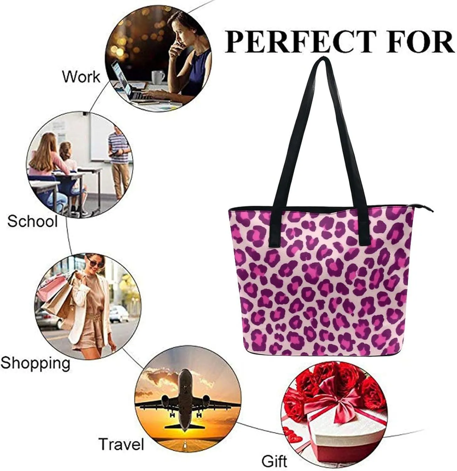 Men's Portable Tote Bag Trendy Modern Leather Handbag For Work Weekend