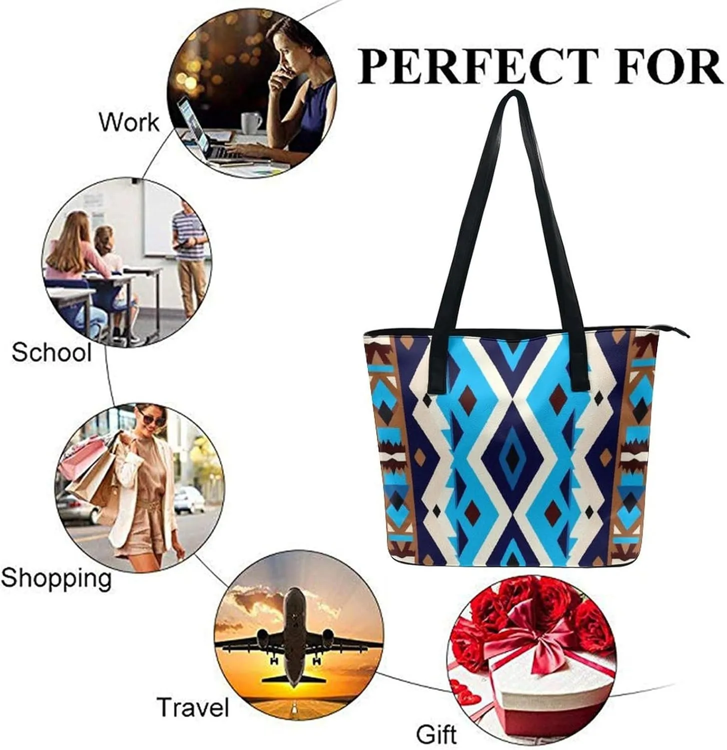 Men's Portable Tote Bag Trendy Modern Leather Handbag For Work Weekend