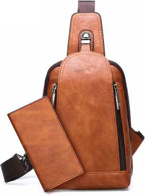 Men's Recreational Vintage Shoulder Outdoor Sports Travel Bag for Sports Running Outings