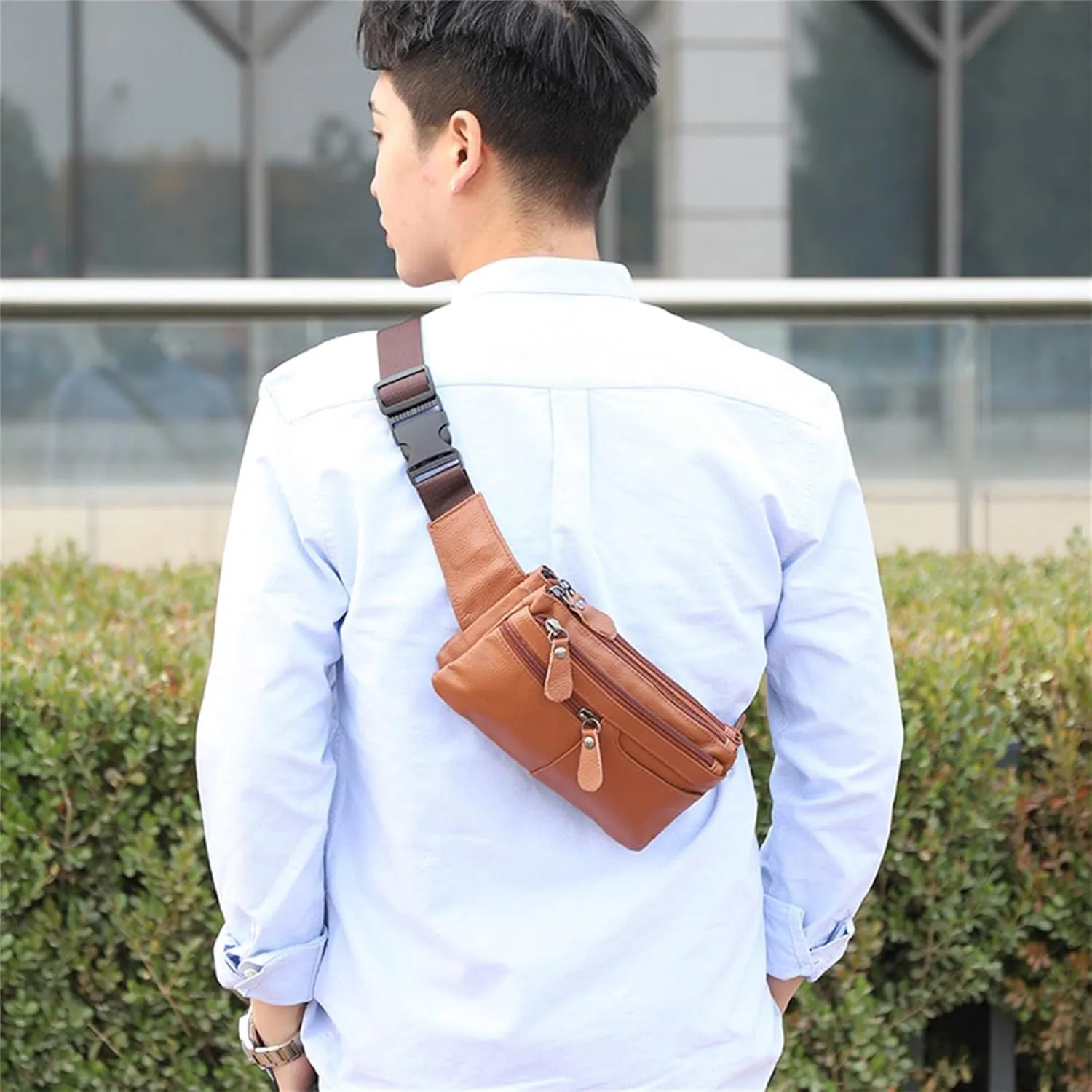 Mens Waist Bag Men's Waist Bag Business Crossbody Bag Chest Bag for Walking,Traveling,Cycling