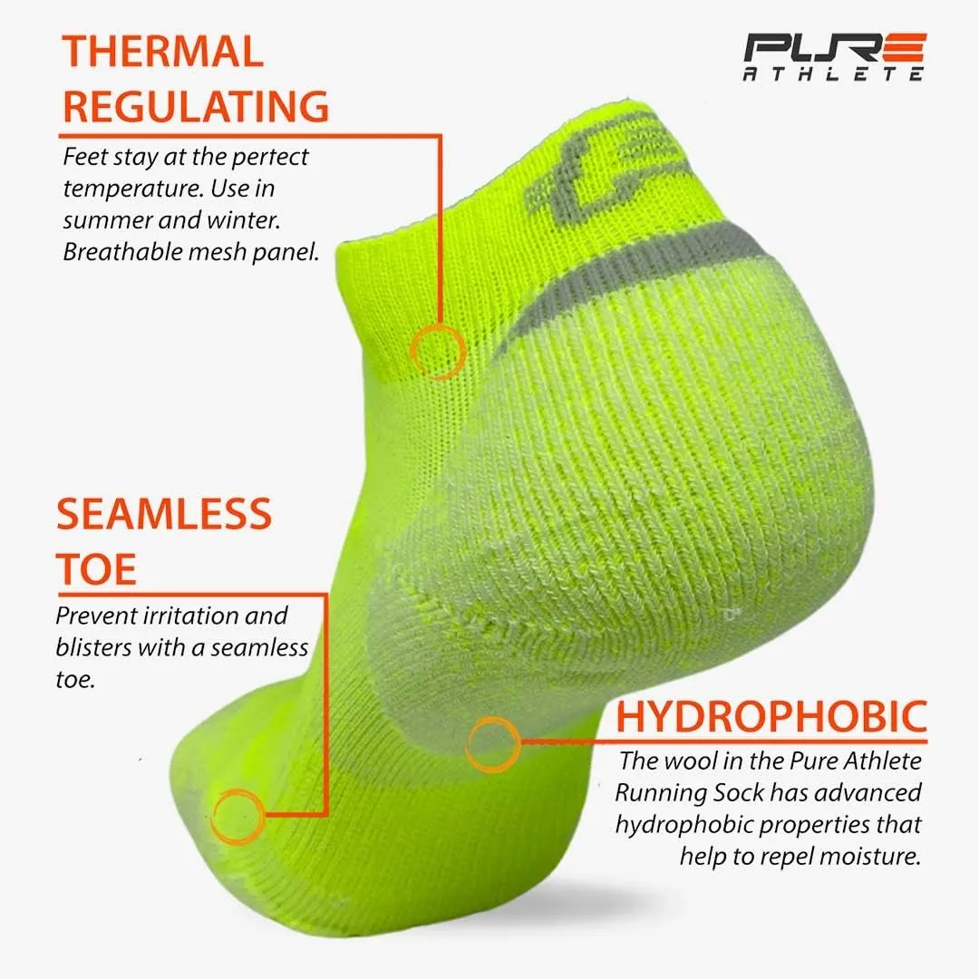 Merino Wool Socks - Low Show Cushioned Athletic Padded Running Sock