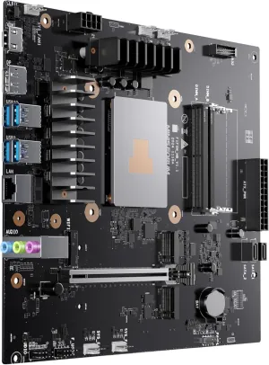 MINISFORUM Motherboard BD795M M-ATX Motherboard, AMD Ryzen 9 7945HX, 16C/32T, up to 5.4GHz, PCIe 4.0 x16 Slot, Dual NVMe M.2 Slots, 2X SATA3.0 HDD/SSD Slots, DDR5, 8K HDMI/DP, USB 3.2, RJ45 2.5G