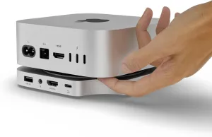 Minisopuru iExpandMate MINI4PRO Mac Mini M4 Dock with 4K@60 HDMI, 4TB M.2 NVMe SSD Enclosure, Mac Mini Hub & Stand for Mac Mini M4 and M4 Pro 2024 (TF/SD Slot, 3* USB-A 2.0, Audio) | Silver