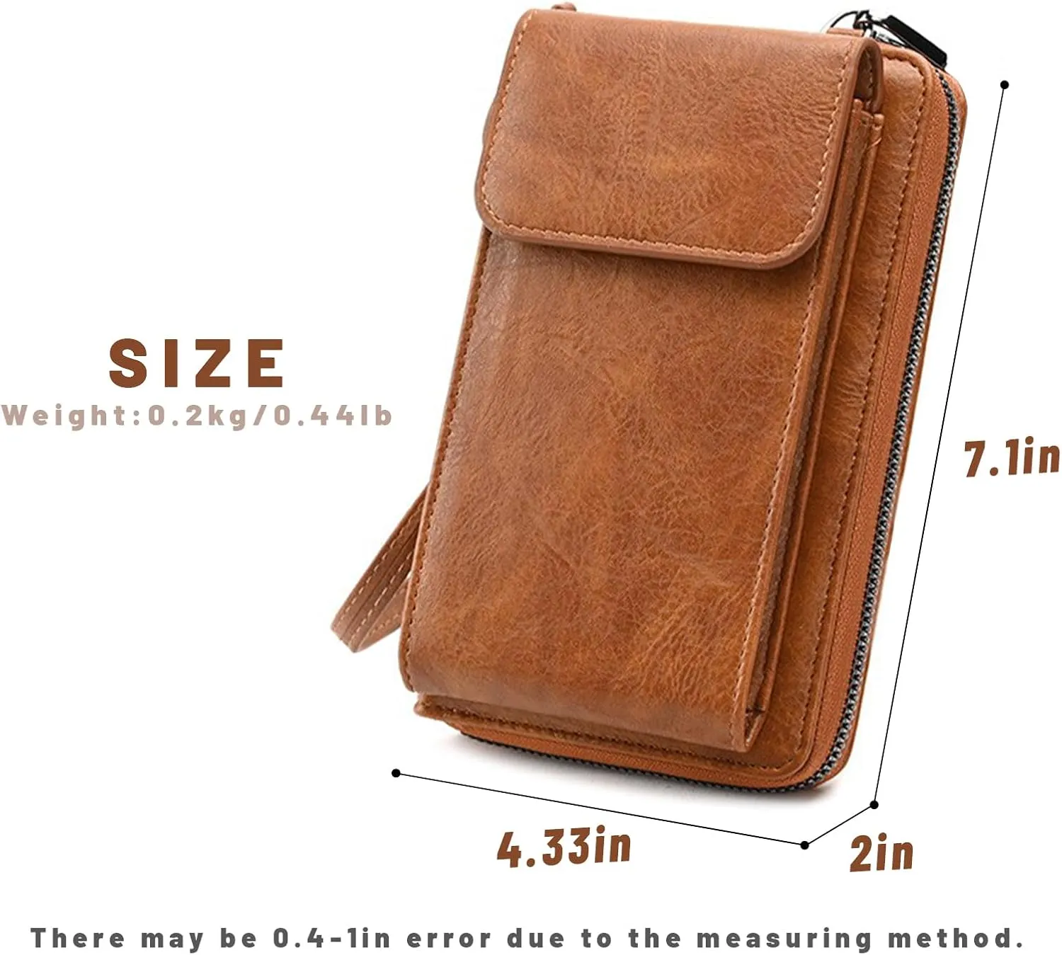 MIRLEWAIY Small Leather Crossbody Bag Cell Phone Purse Women Mini Shoulder Wallet with Credit Card Slots