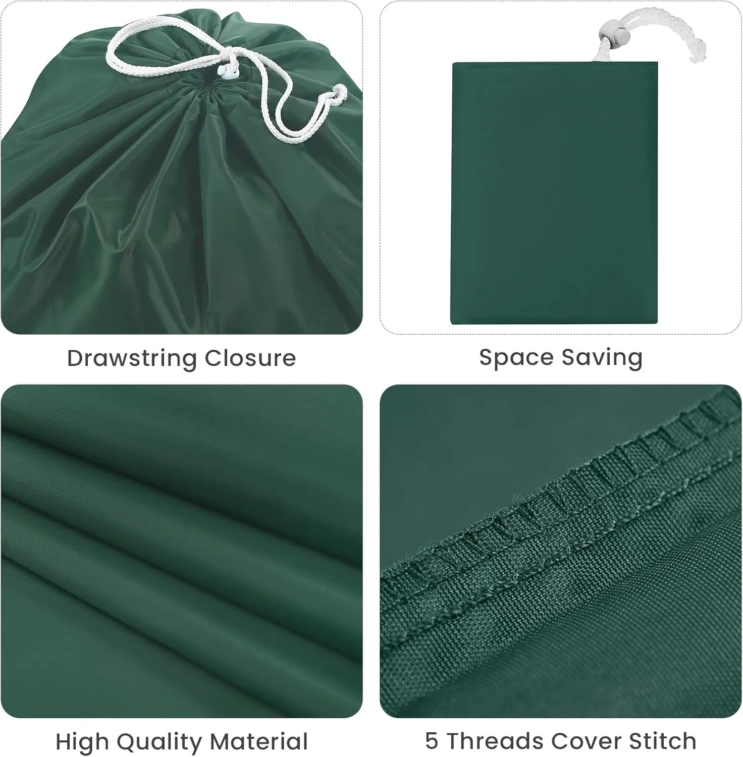 Miss Promation Travel Laundry Bag, Nylon Laundry Bag-Machine Washable Dirty Clothes Organizer with Drawstring，Easy Fit a Laundry Hamper or Basket 28" x 38" (Green)