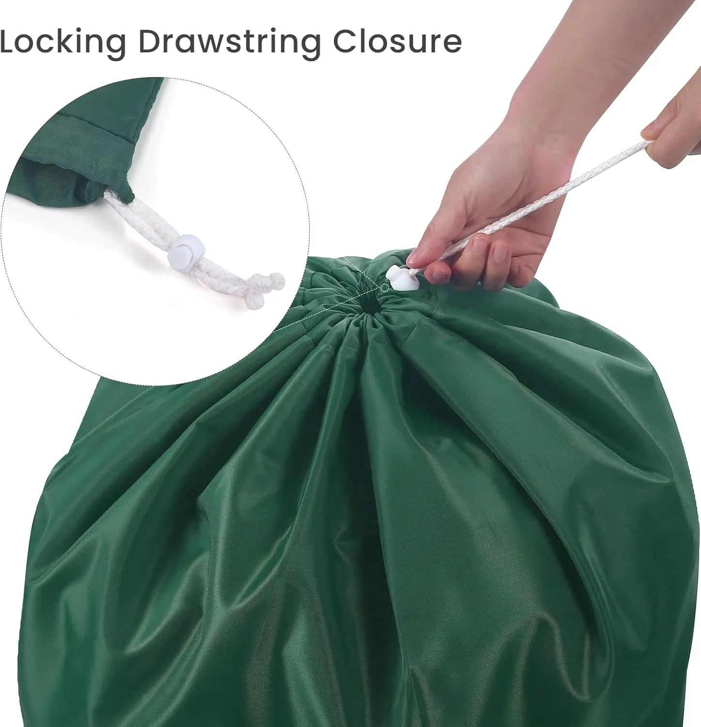 Miss Promation Travel Laundry Bag, Nylon Laundry Bag-Machine Washable Dirty Clothes Organizer with Drawstring，Easy Fit a Laundry Hamper or Basket 28" x 38" (Green)