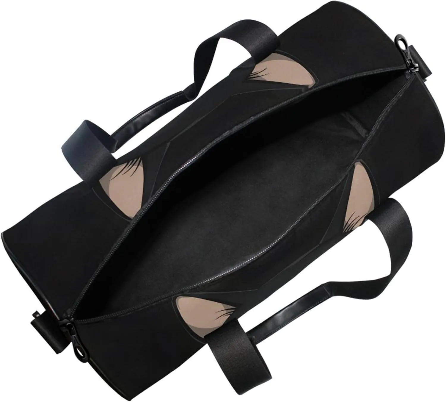 MNSRUU Sports Duffel Bags, Black Cat Zipper Athletic Gym Bag Overnight Workout Travel Tote Luggage for Men Women Yoga