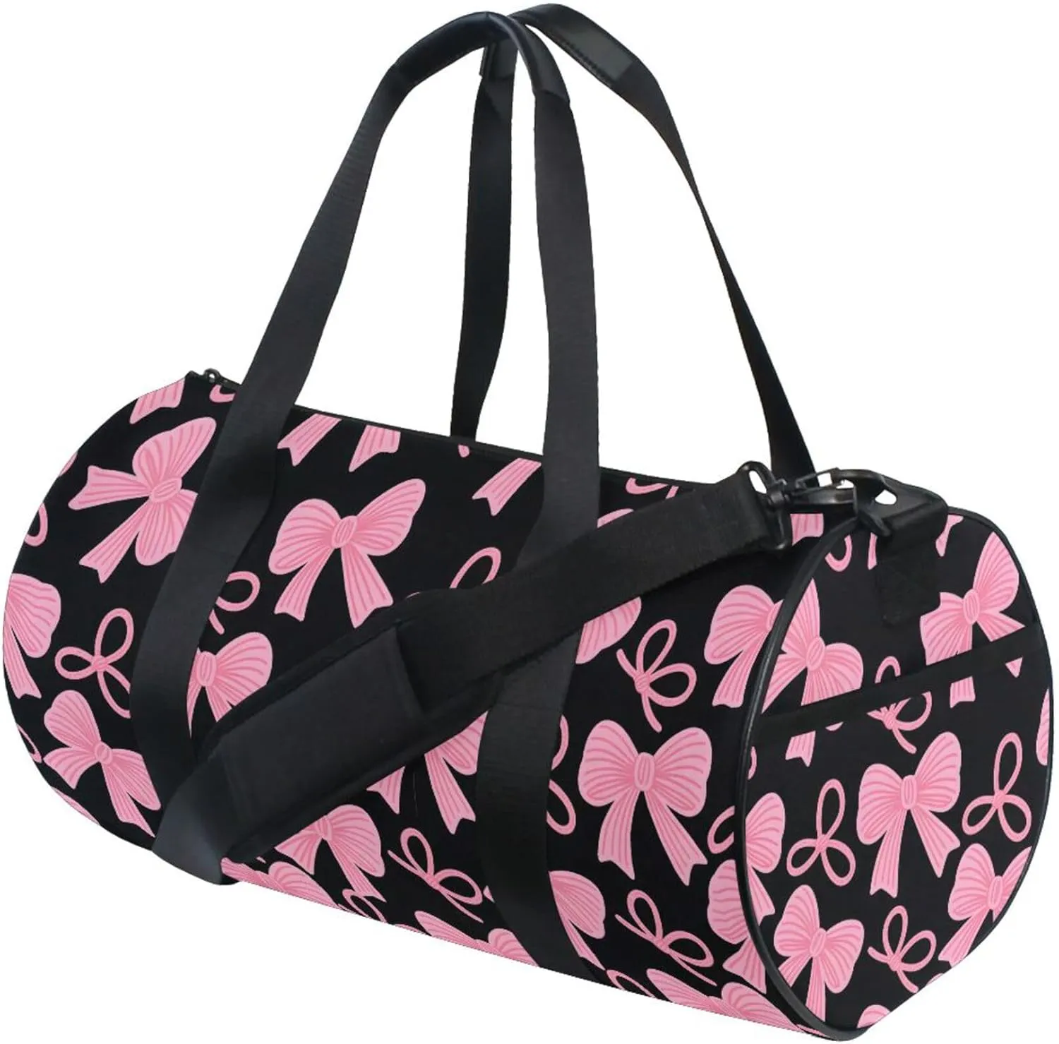 MNSRUU Sports Duffel Bags, Pink Bow Athletic Gym Bag Overnight Workout Travel Tote Luggage for Men Women Yoga